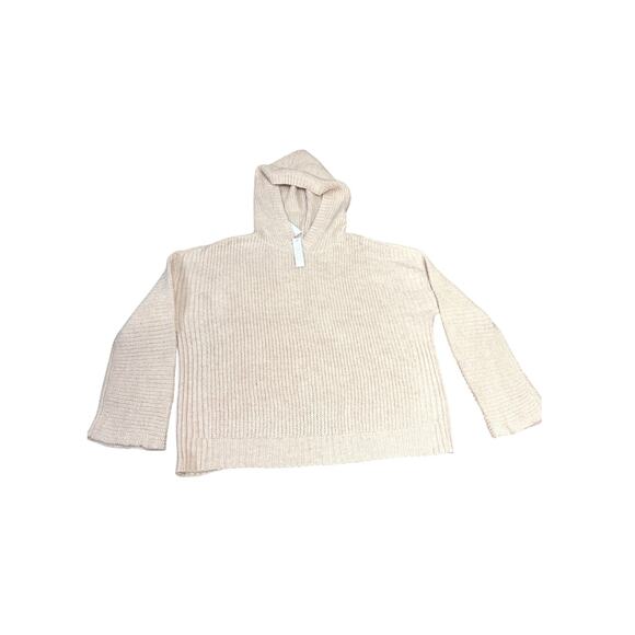 ABOUND Oatmeal Ribbed Knit Hoodie Sweater Women’s L Cozy Neutral Pullover - Picture 1 of 7